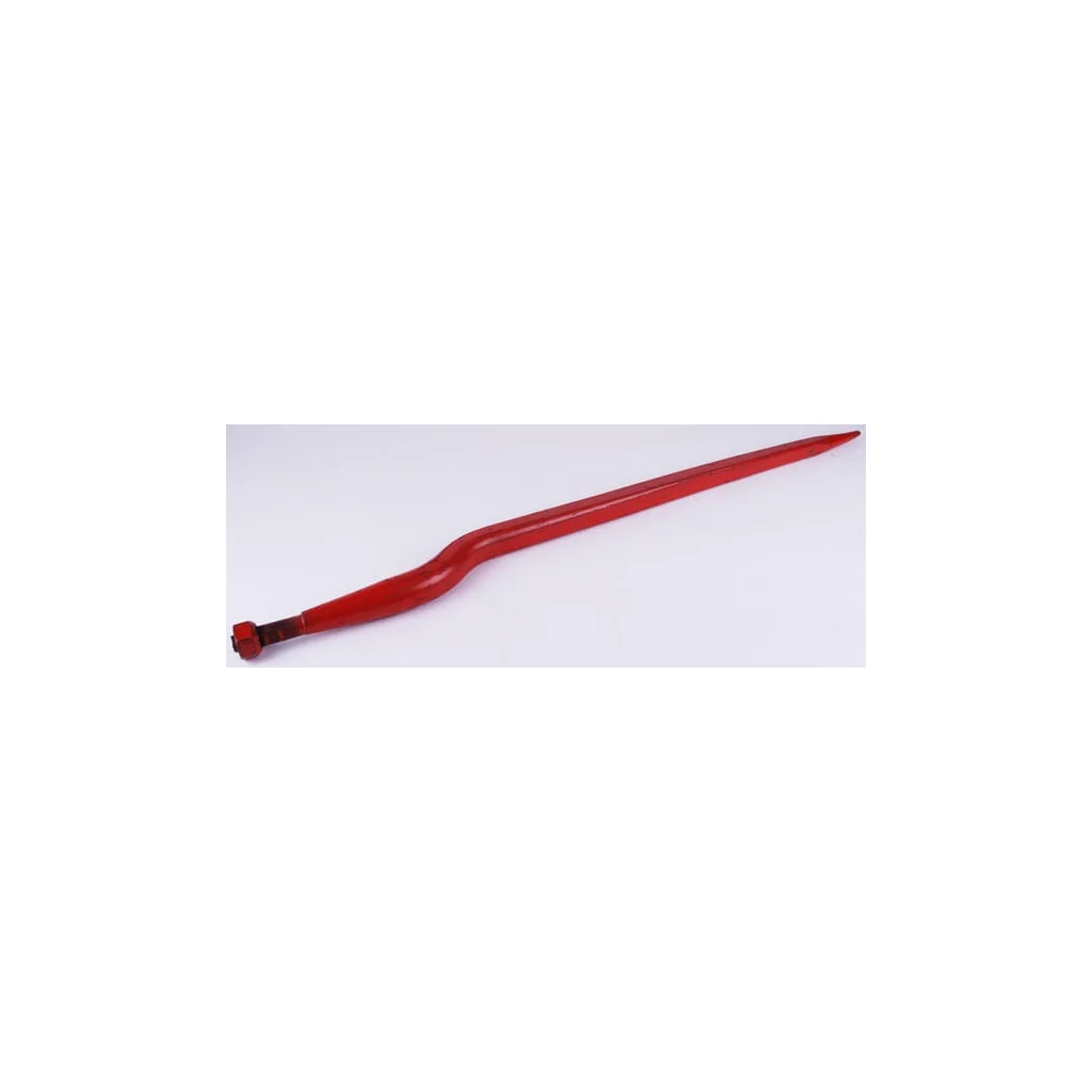 Dinte încărcător frontal curbat: Dinte încărcător frontal curbat: 56mm secțiune pătrată 35x920mm, vârf ascuțit cu piuliță M20x1,5mm, roșu, Kverneland