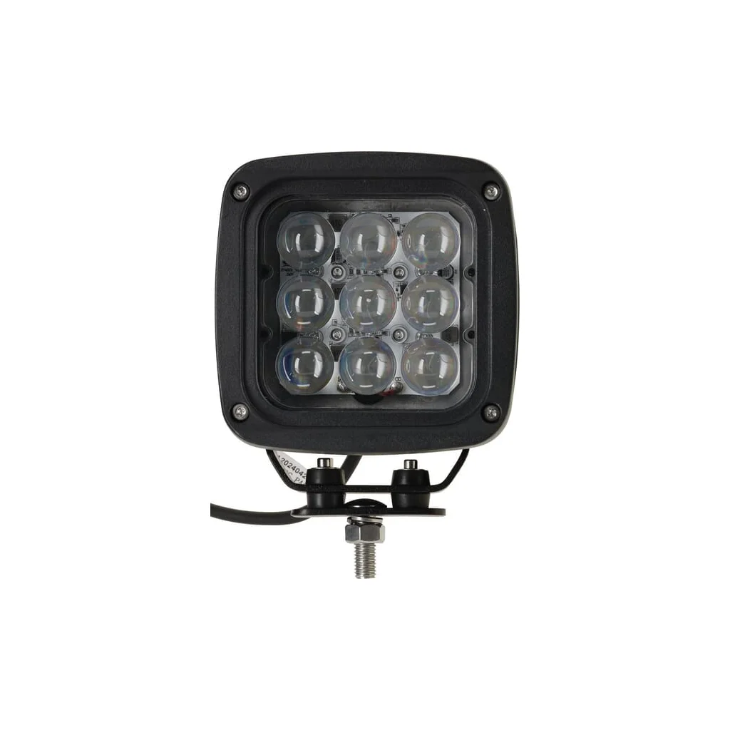 Lampă de lucru LED, 45W, 4050lm, pătrat, 12/24V, albastru, 126x151x95mm mufă Deutsch, spot, 9 LED-uri