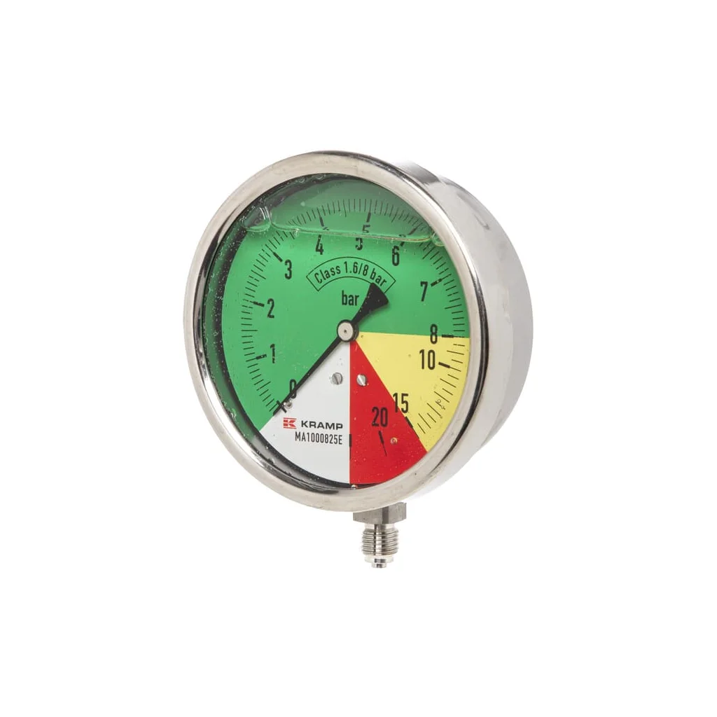 Manometru diametru 100mm 0-8-15-25 1/4" BSP conexiune inferioară