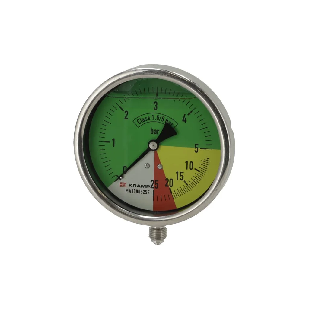 Manometru diametru 100mm 0-5-20-25 1/4" BSP conexiune inferioară