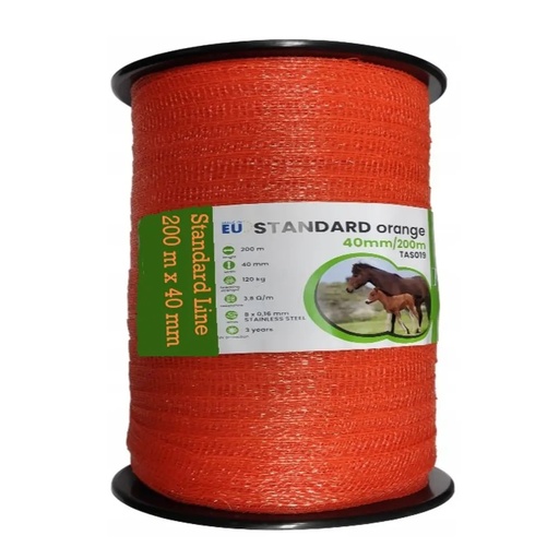 Banda gard electric 40 mm x 200 m , 8 lite - Portocaliu
