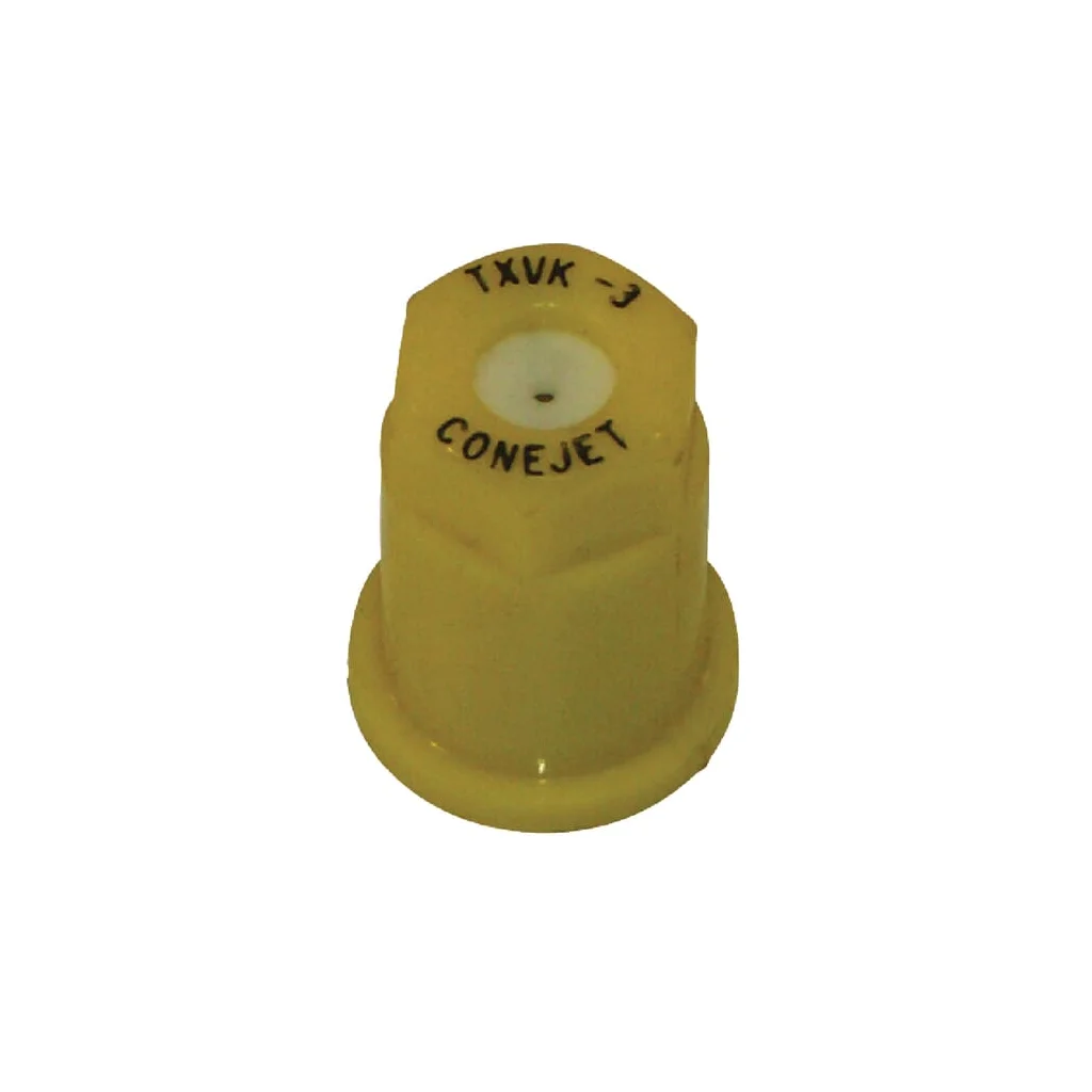 Duză conică goală TXVK 80° 02 galbenă din material ceramic TeeJet