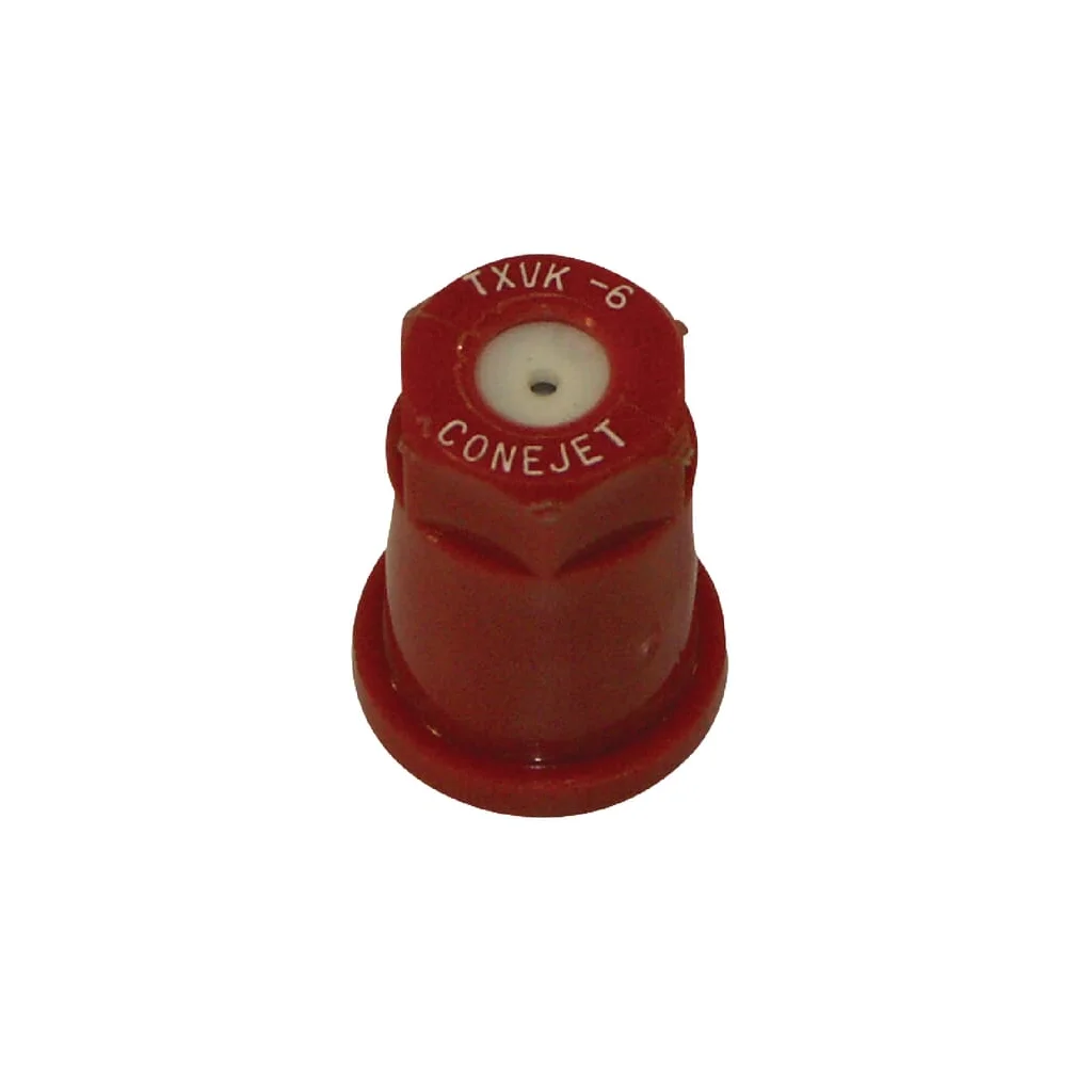 Duză conică goală TXVK 80° 04 roșie din material ceramic TeeJet
