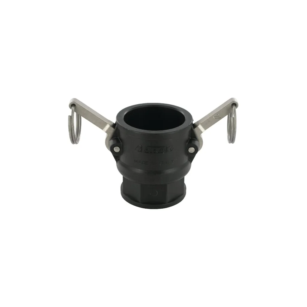 Cuplă Camlock tip D 1 1/2", filet mamă, polipropilenă