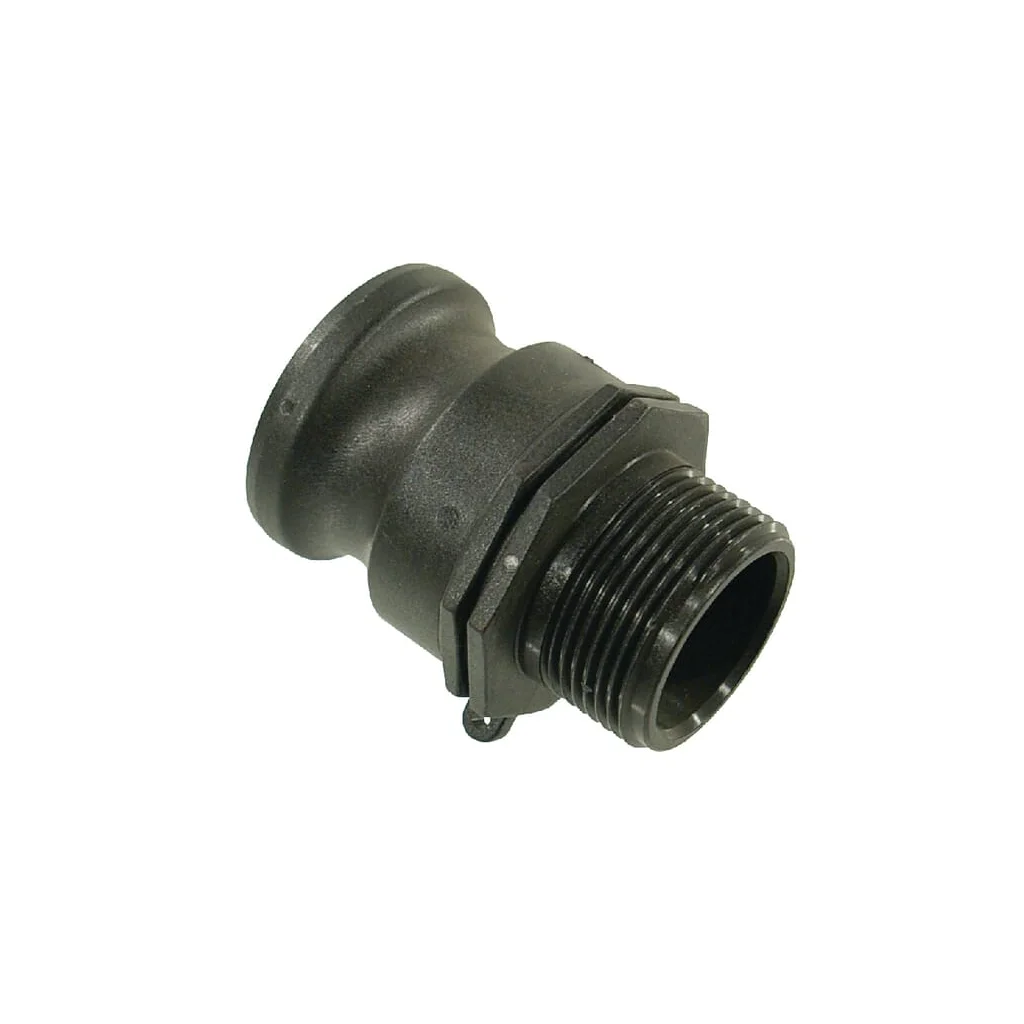 Cuplă Camlock tip F 1 1/2", filet tată 1 1/4", polipropilenă