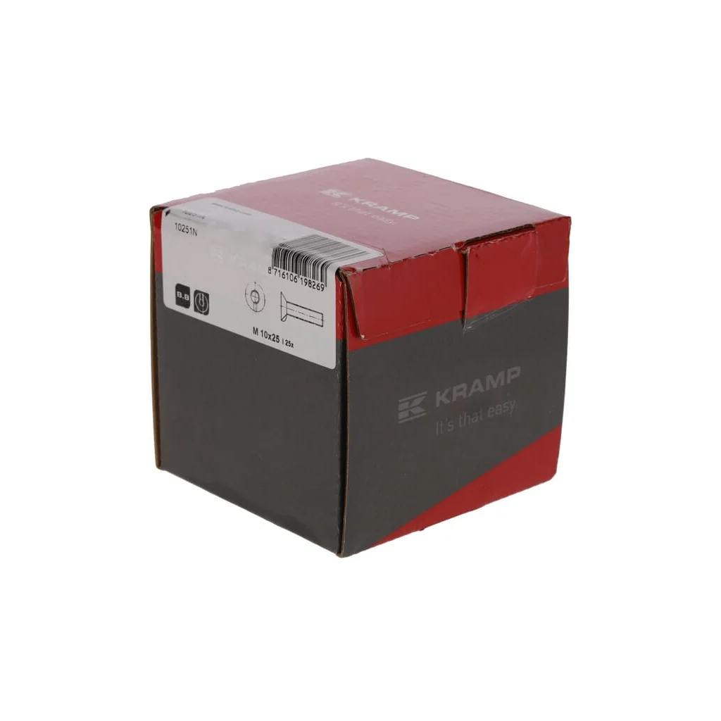 Șurub și piuliță de plug M10x25, 1 Nib DIN604 cl. 8.8