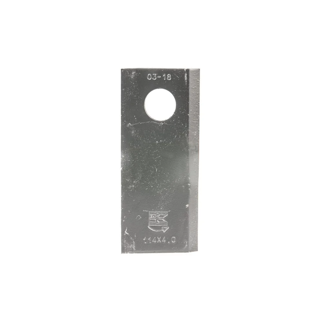 Lamă cositoare stânga 114x48x4mm orificiu 19mm pachet 25 buc. potrivită pentru Kongskilde JF/Stoll