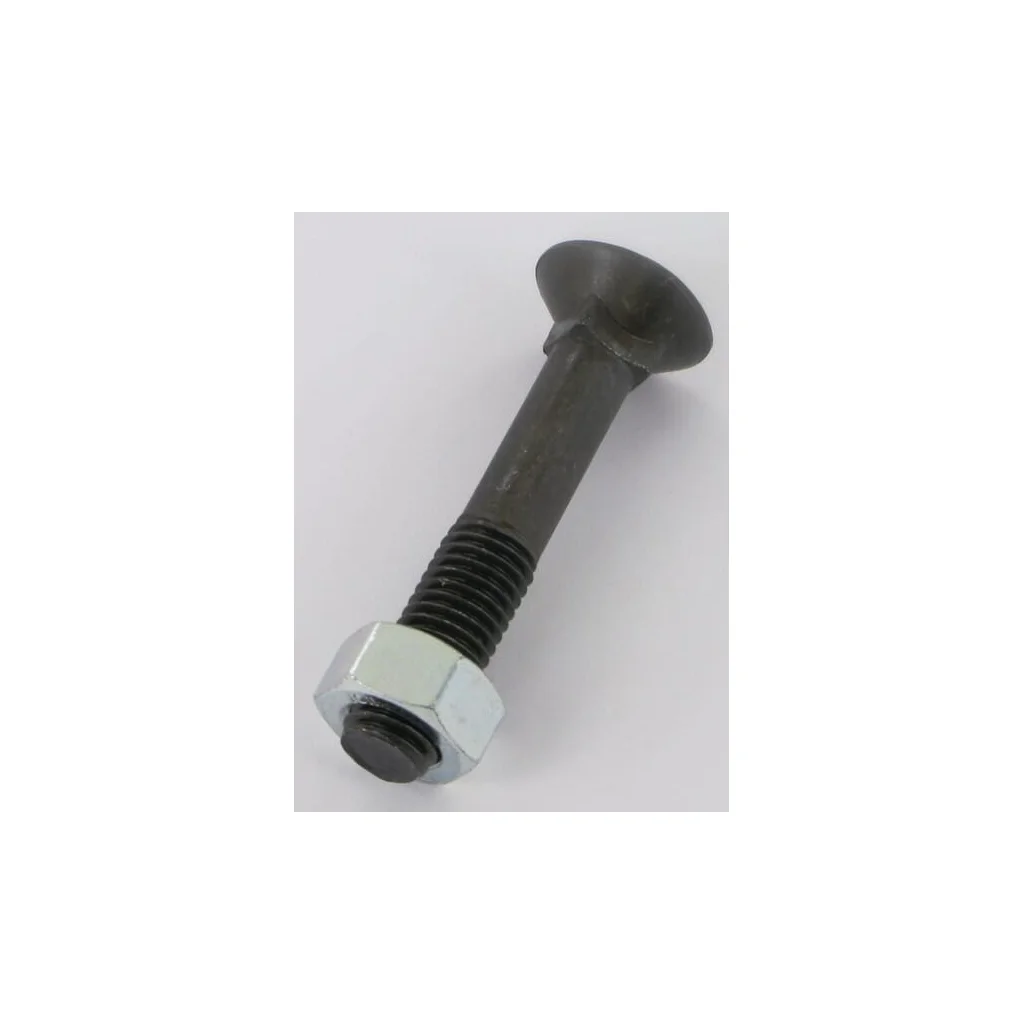 Șurub plug cap plat înecat gât pătrat cu piuliță DIN608 M12x70mm grupa 12.9