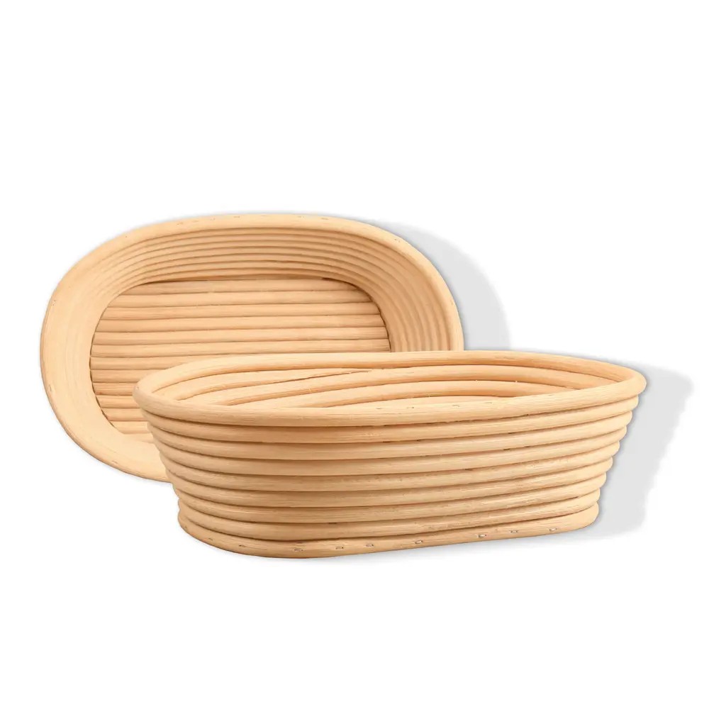 Cos oval pentru dospire aluat, 30 x 17 cm, ratan, 1000 g