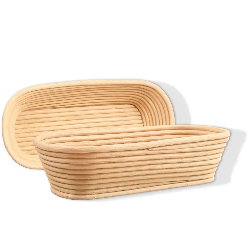 Cos alungit pentru dospire aluat, 34 x 16 cm, ratan, 1000 g