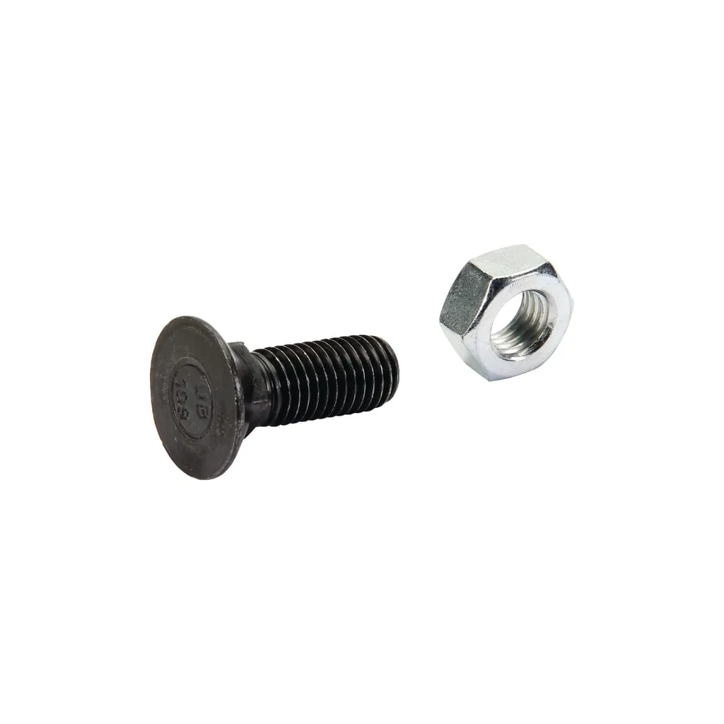Șurub plug cap plat înecat gât pătrat cu piuliță DIN608 M14x40mm VK