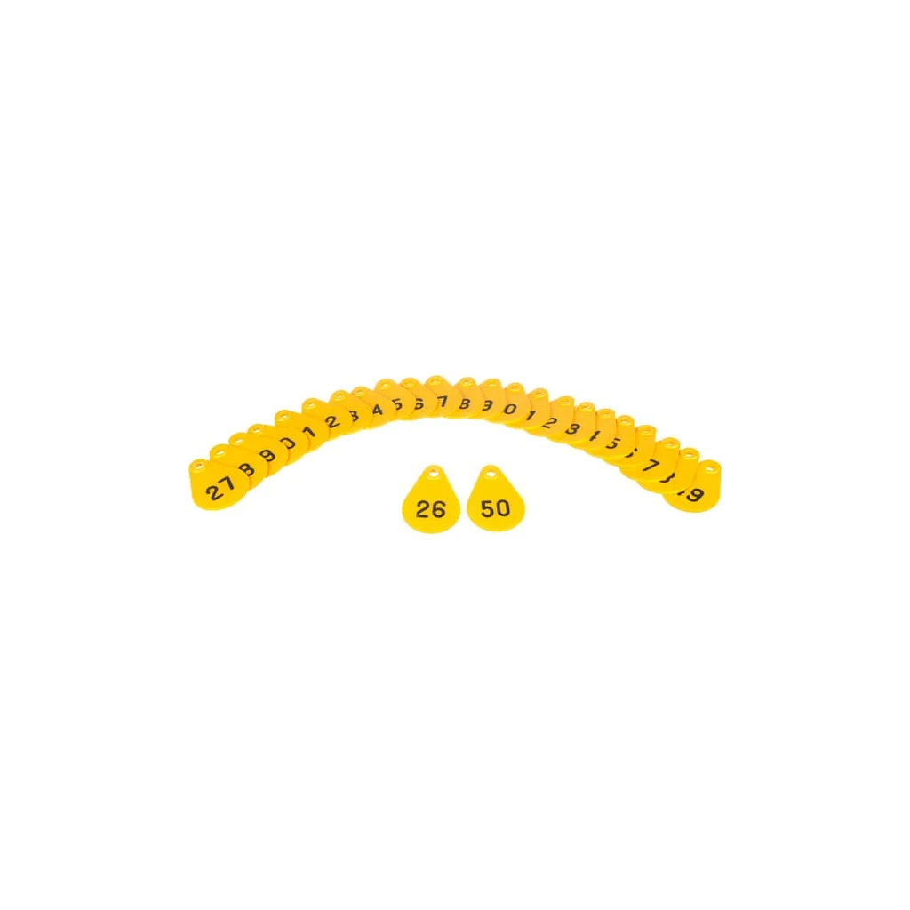 Plăcuță ident. nr.26-50 galb.