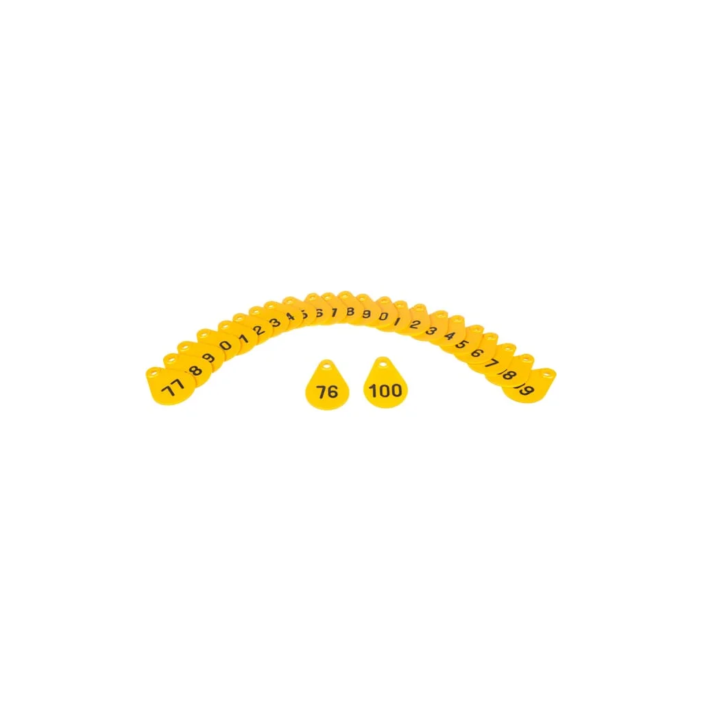 Plăcuță ident. Nr76-100 galb.