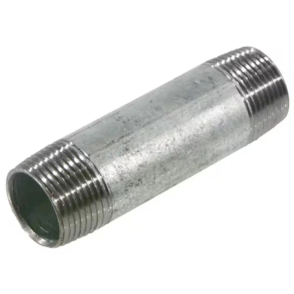 Niplu dublu galvanizat 3/4″ × 120 mm cu filet exterior pentru instalații de apă