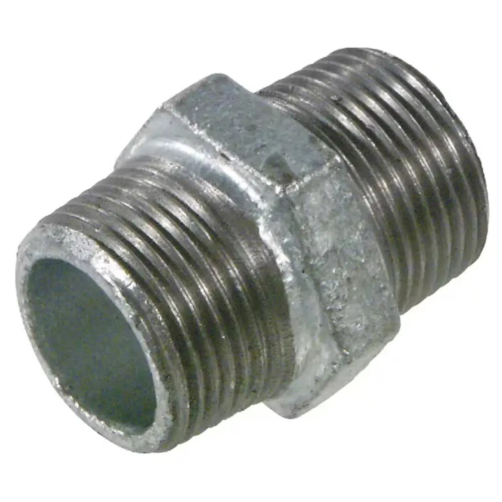 Niplu dublu galvanizat 3/4″ cu filet exterior pentru instalații de apă