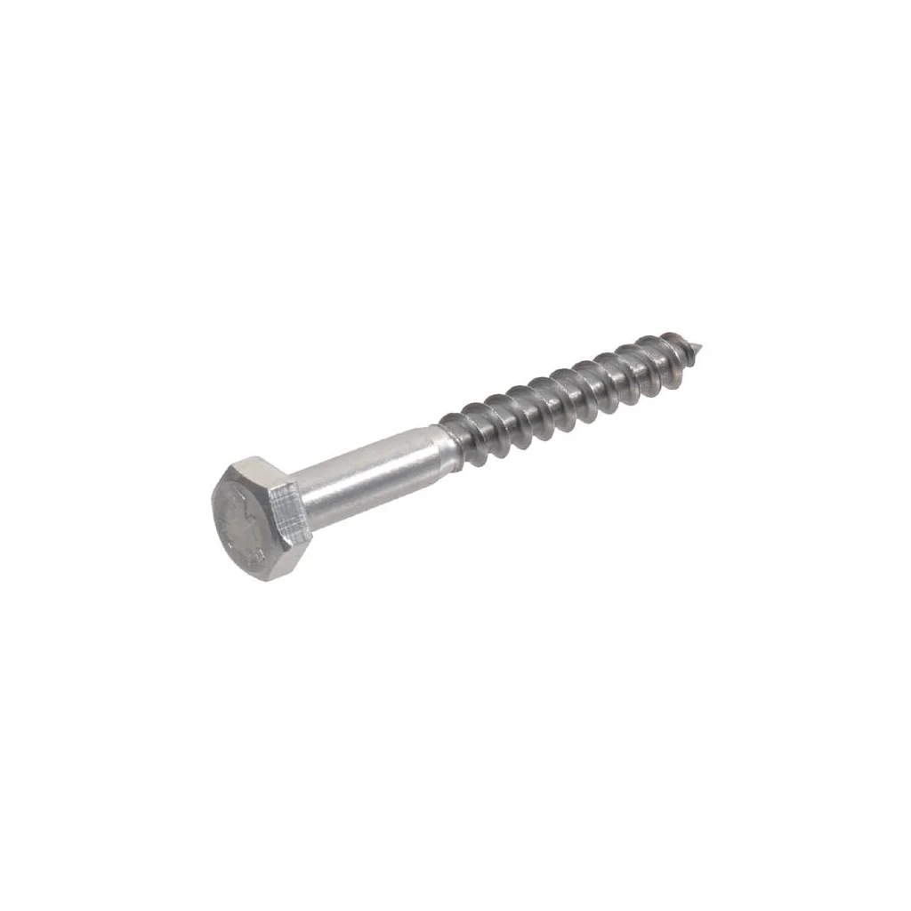 Șurub pentru lemn cap hexagonal DIN571 10x50mm oțel inoxidabil A2